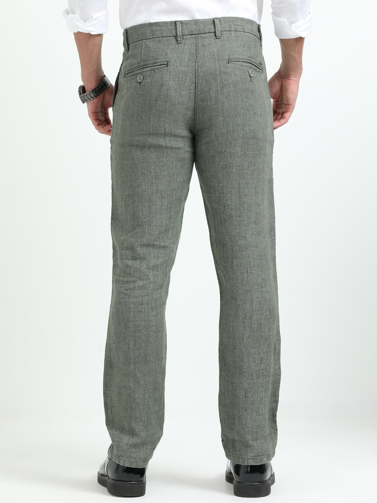 Green Pure linen Trousers