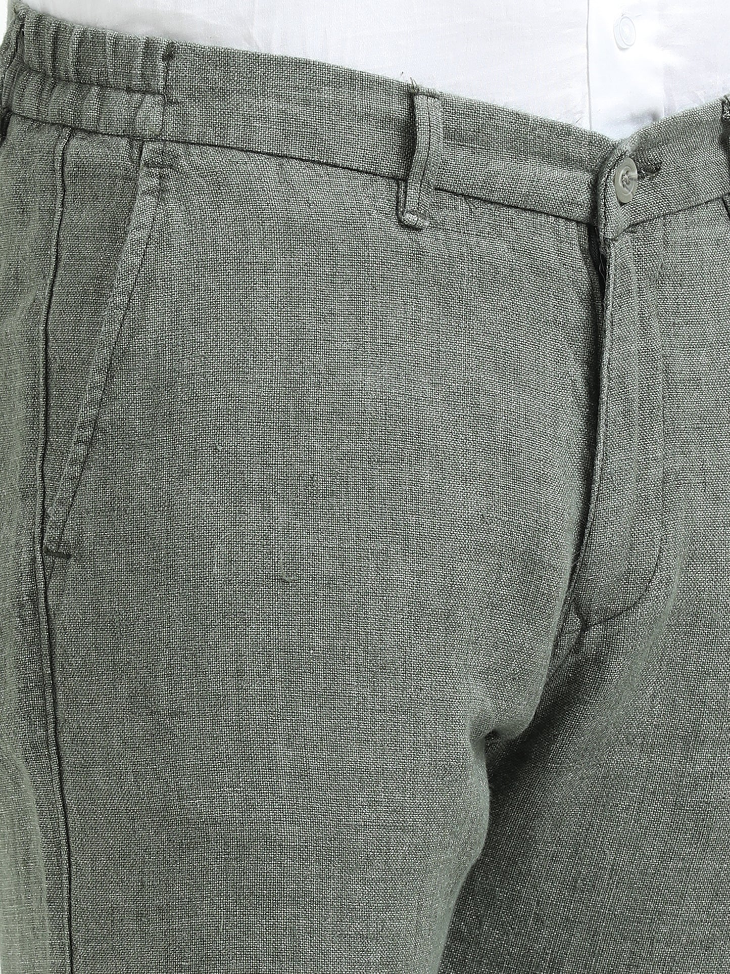 Green Pure linen Trousers