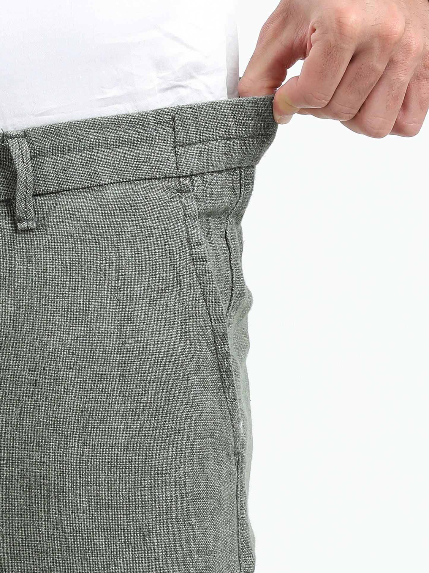 Green Pure linen Trousers