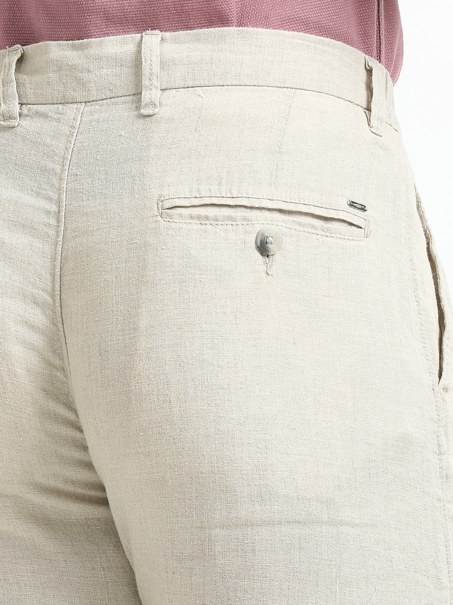 Cream Pure linen Trousers