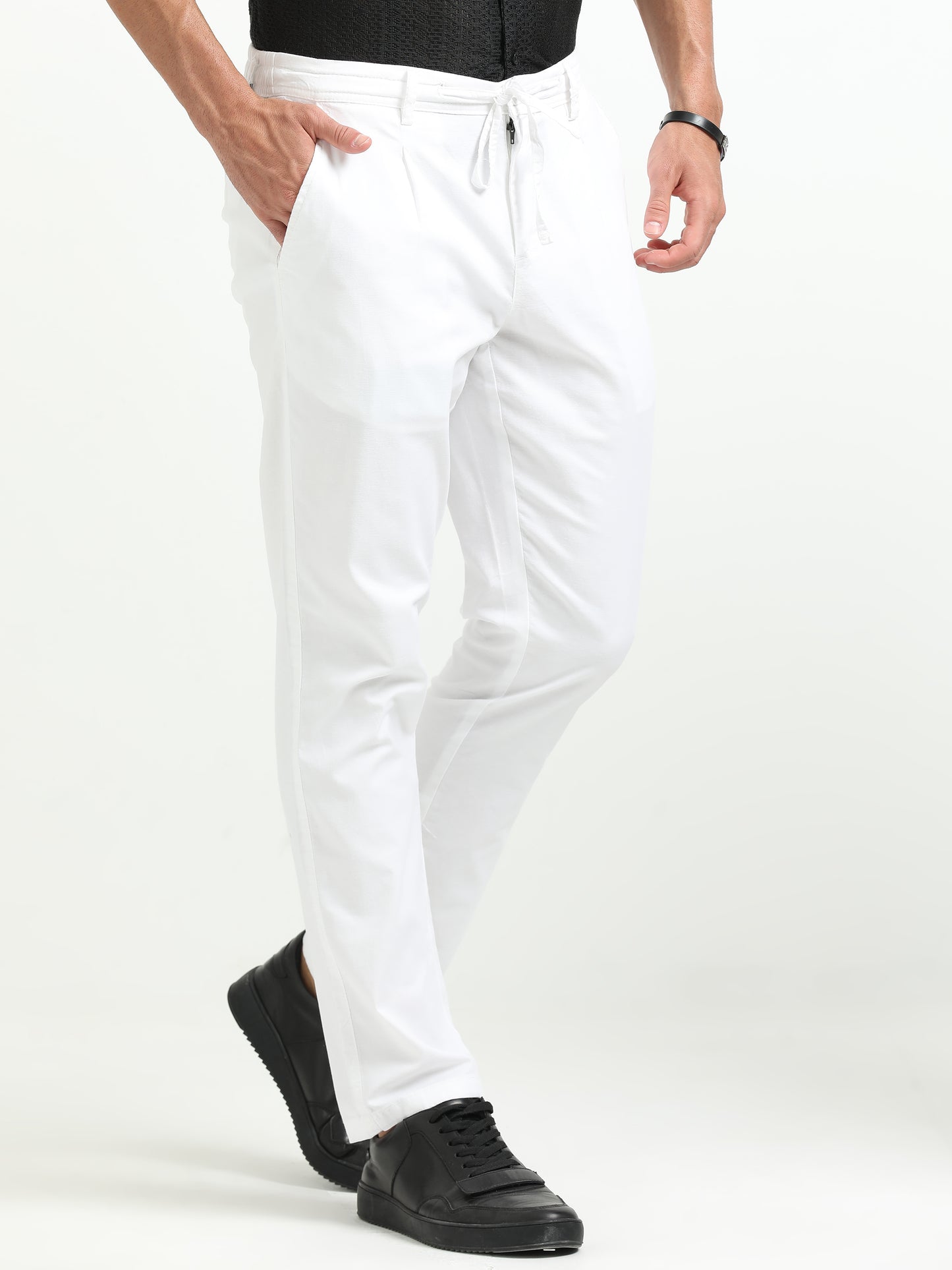 White relaxed Trousers