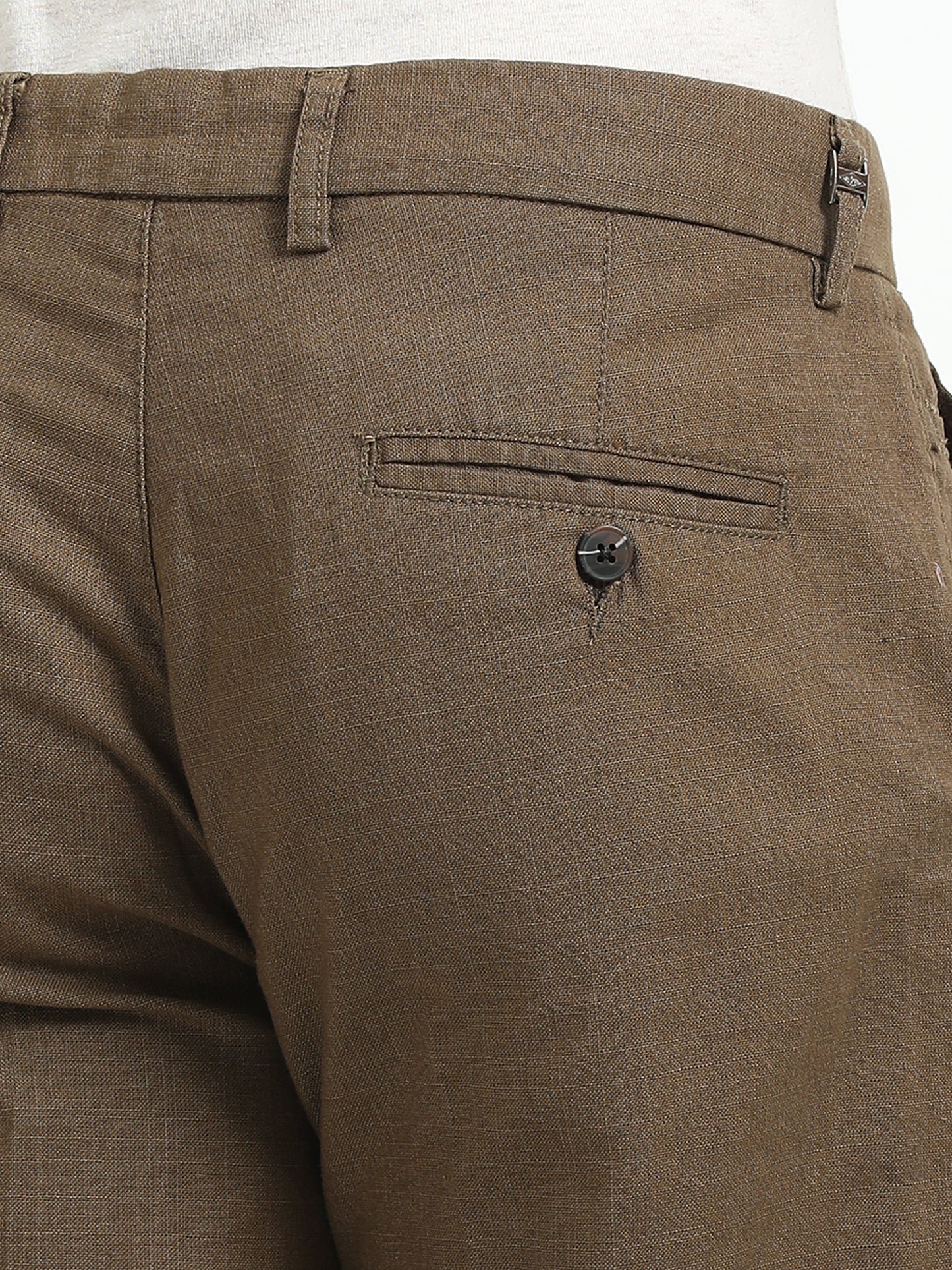 Brown Linen Formal Trousers