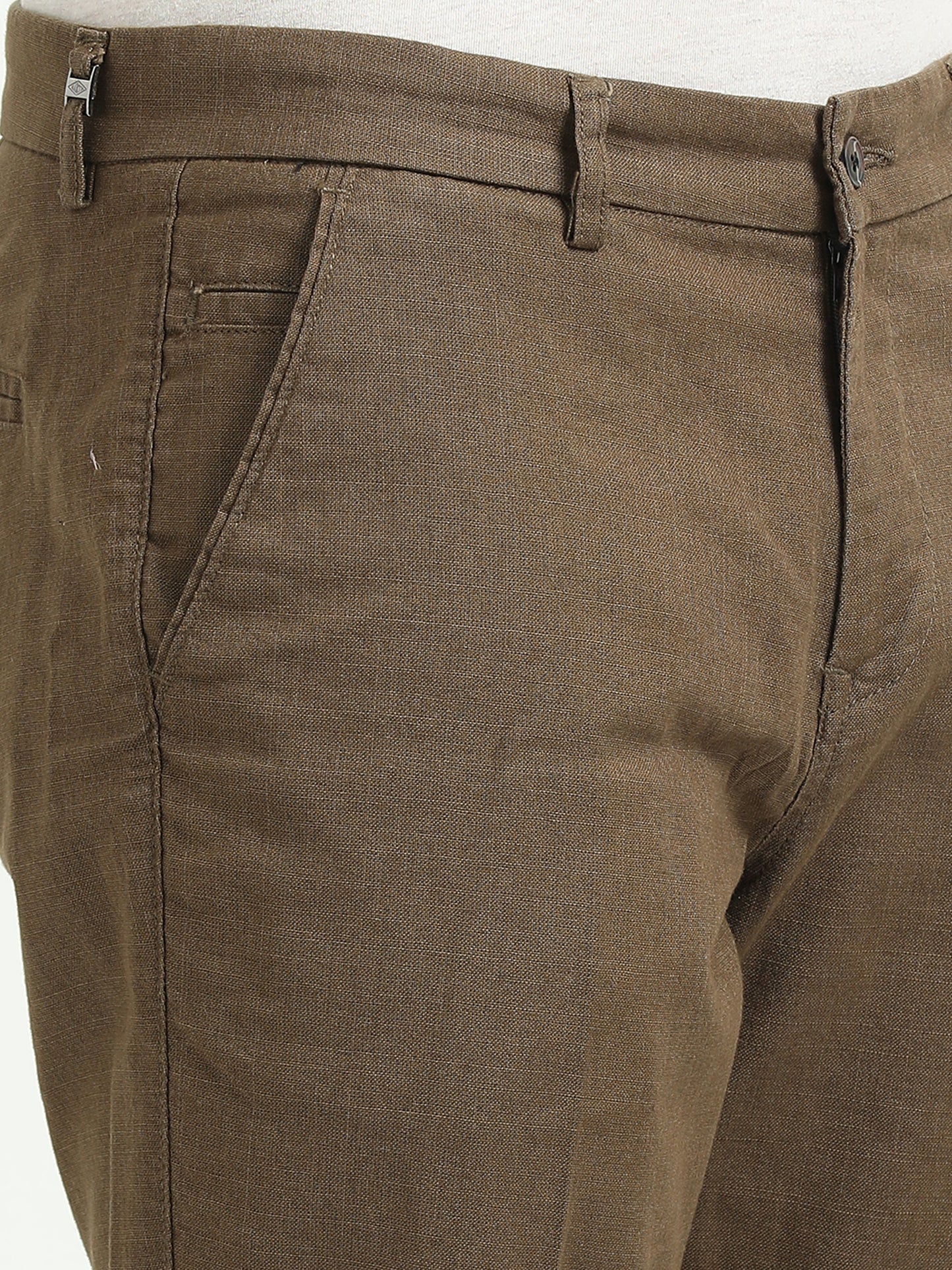 Brown Linen Formal Trousers