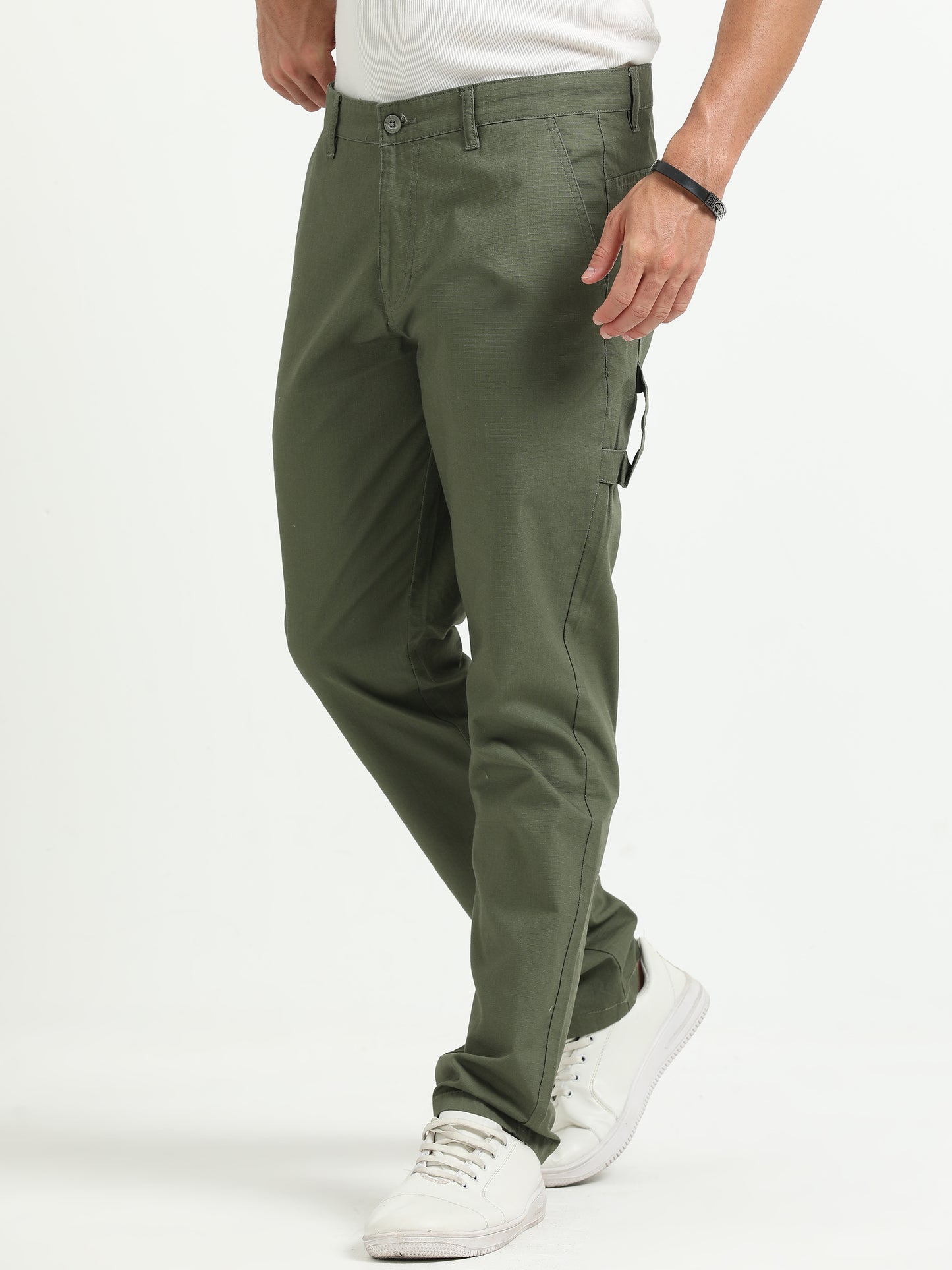 Olive Cotton Trousers