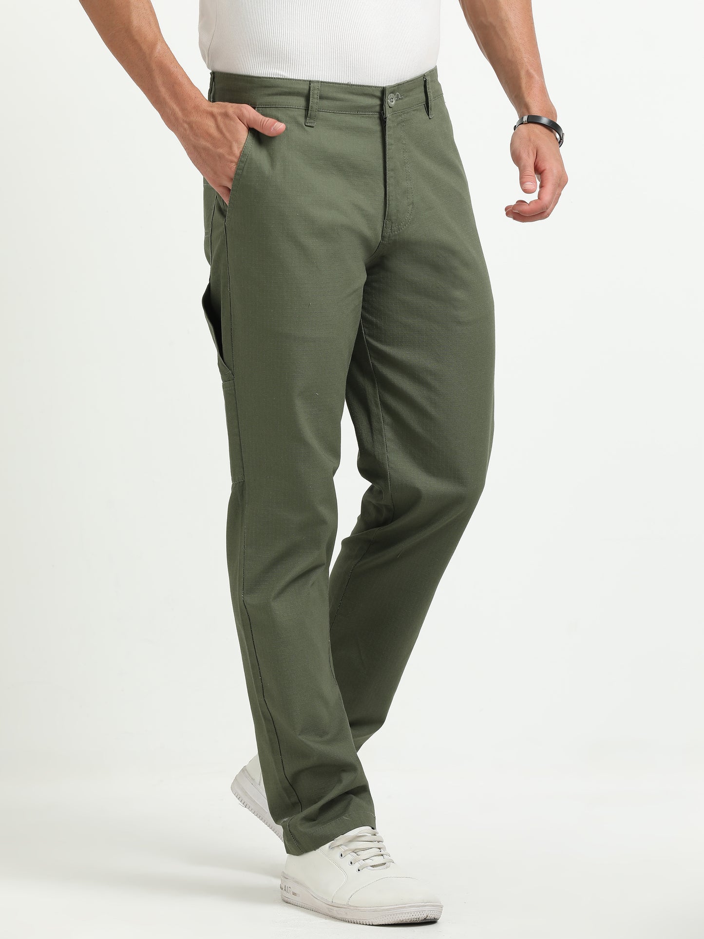 Olive Cotton Trousers