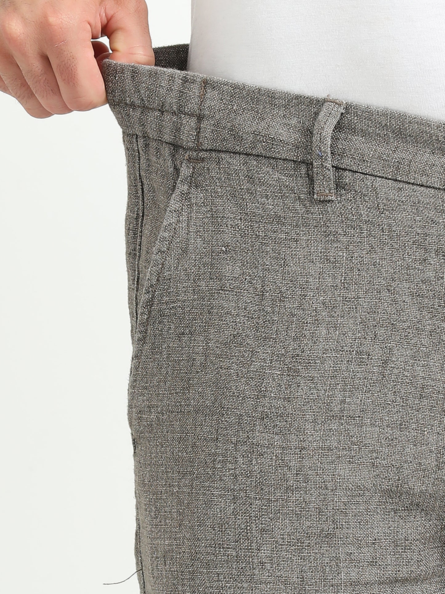 Grey Pure linen Trousers
