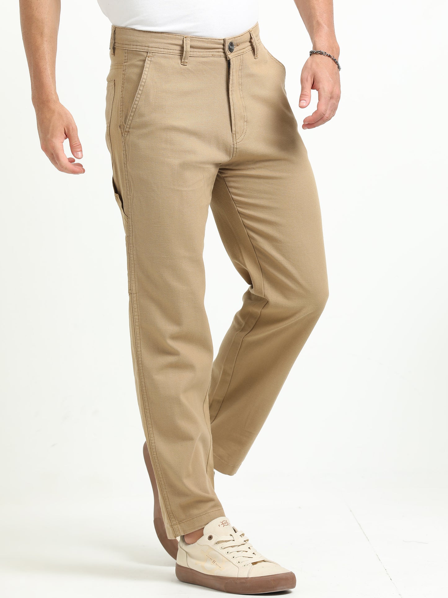 Beige Carpenter Trousers