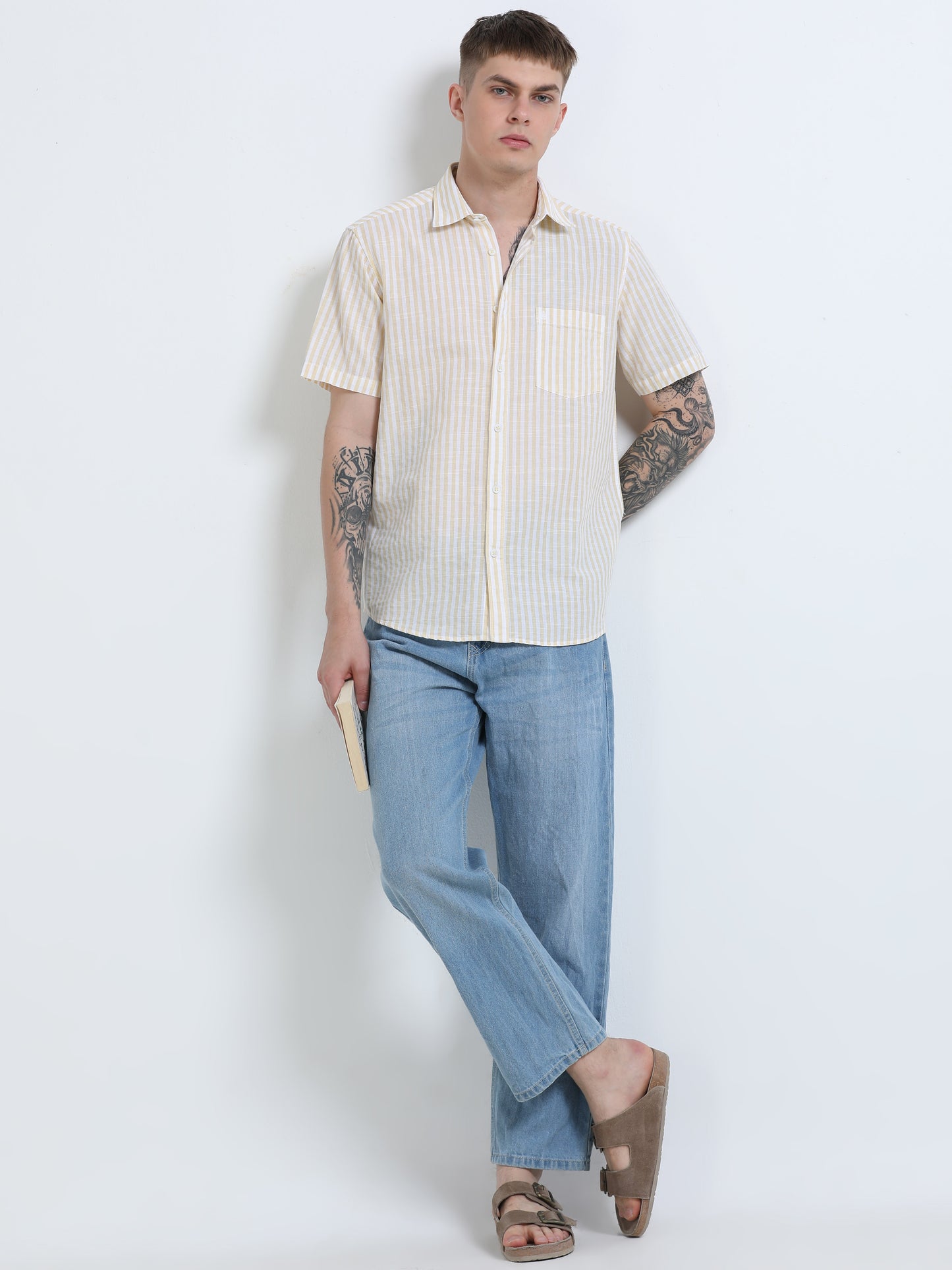Martin Smith Men’s Regular Fit Cotton Half Sleeves Casual Shirt