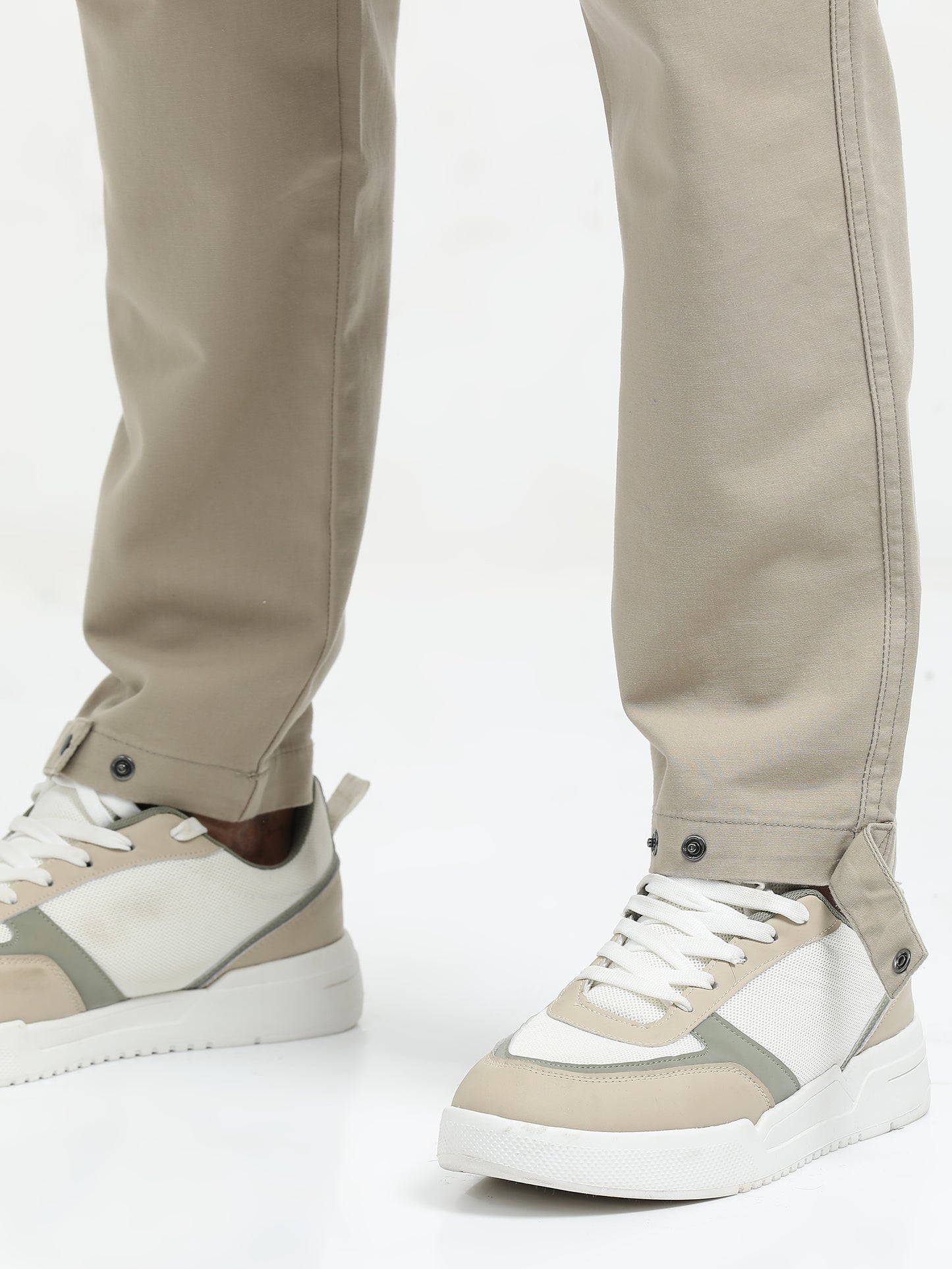 Beige Cargo Trousers with Drawstring