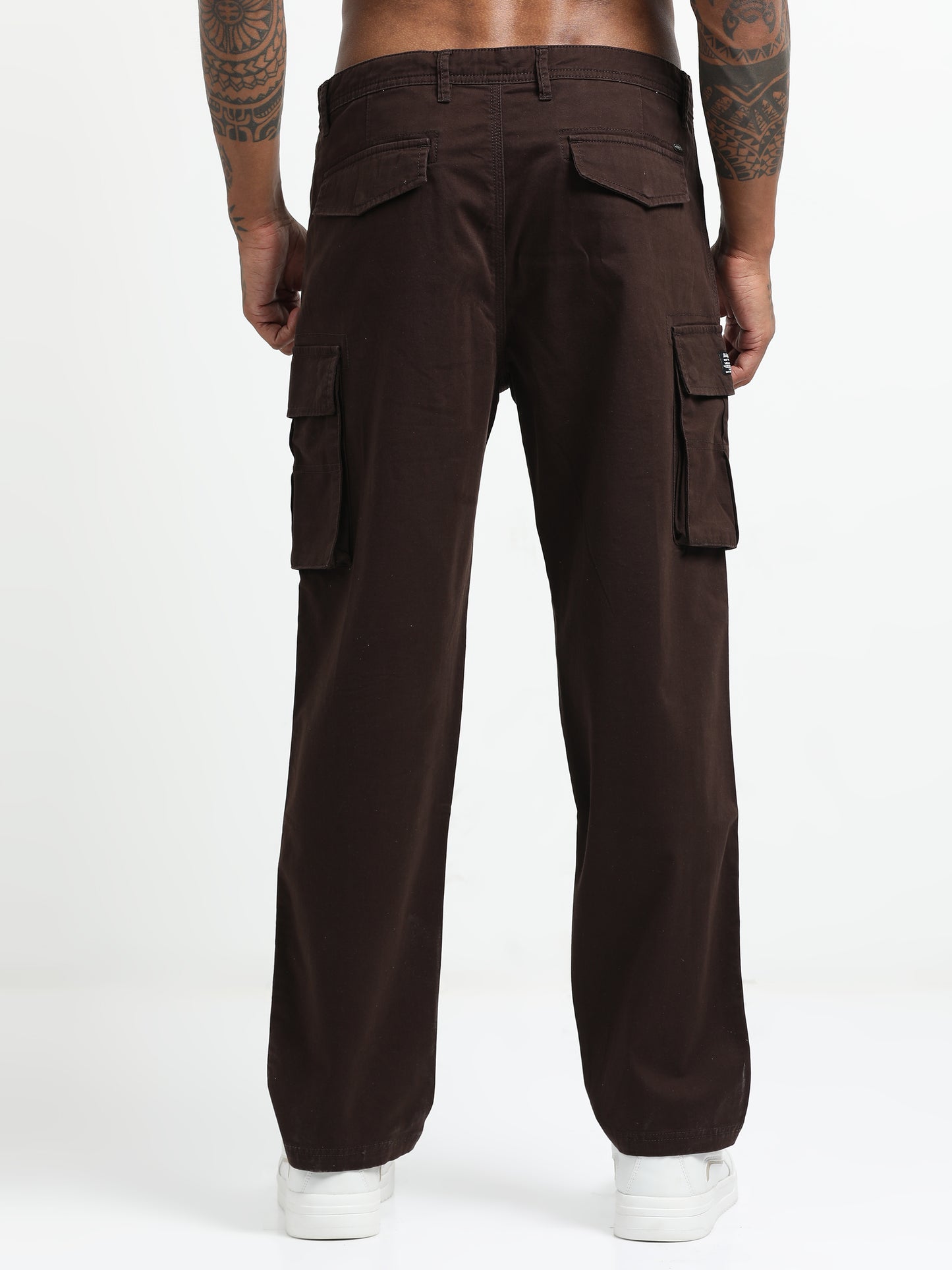Brown woven cargos