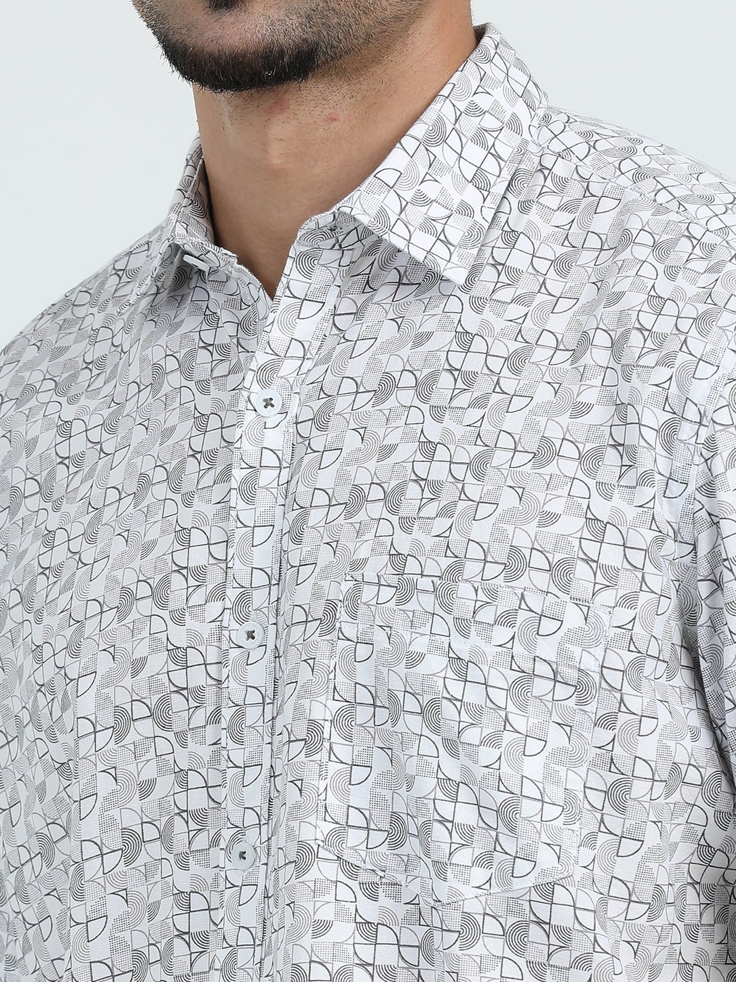 White Printed Shirt