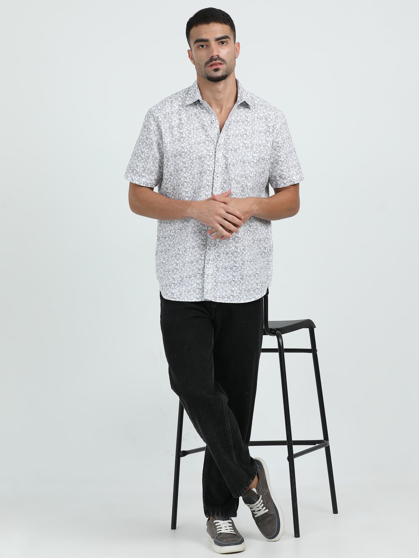 White Printed Shirt
