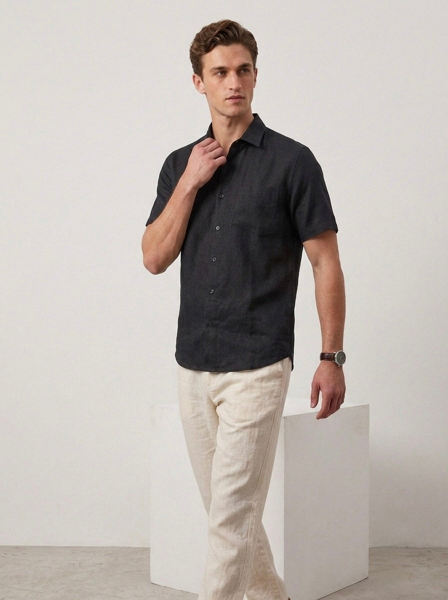 Pure Linen H/S - Black