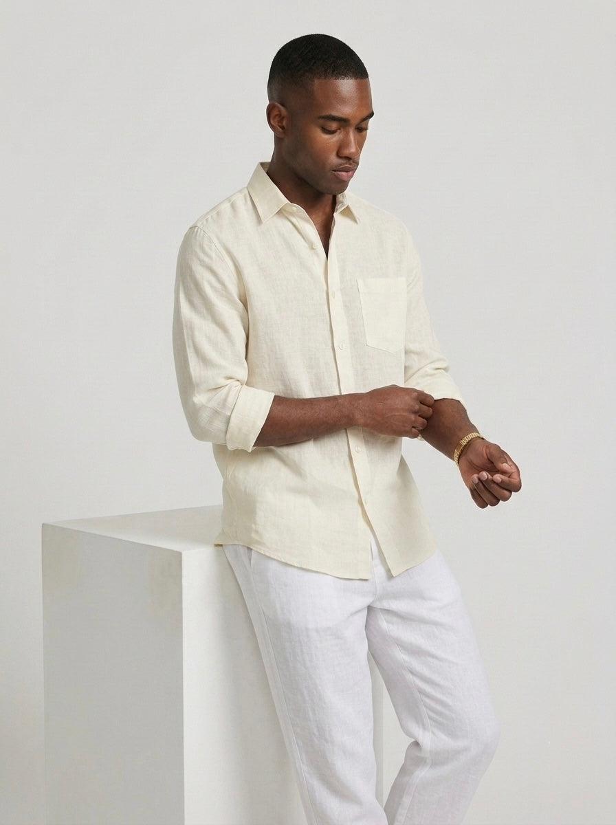 Pure Linen F/S - Cream