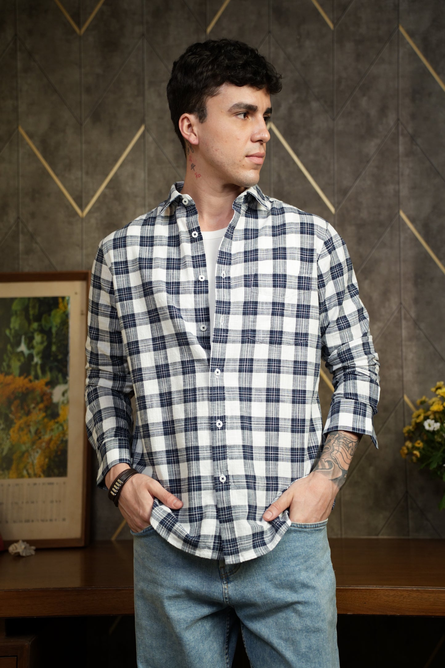 Linen Checkered Shirt