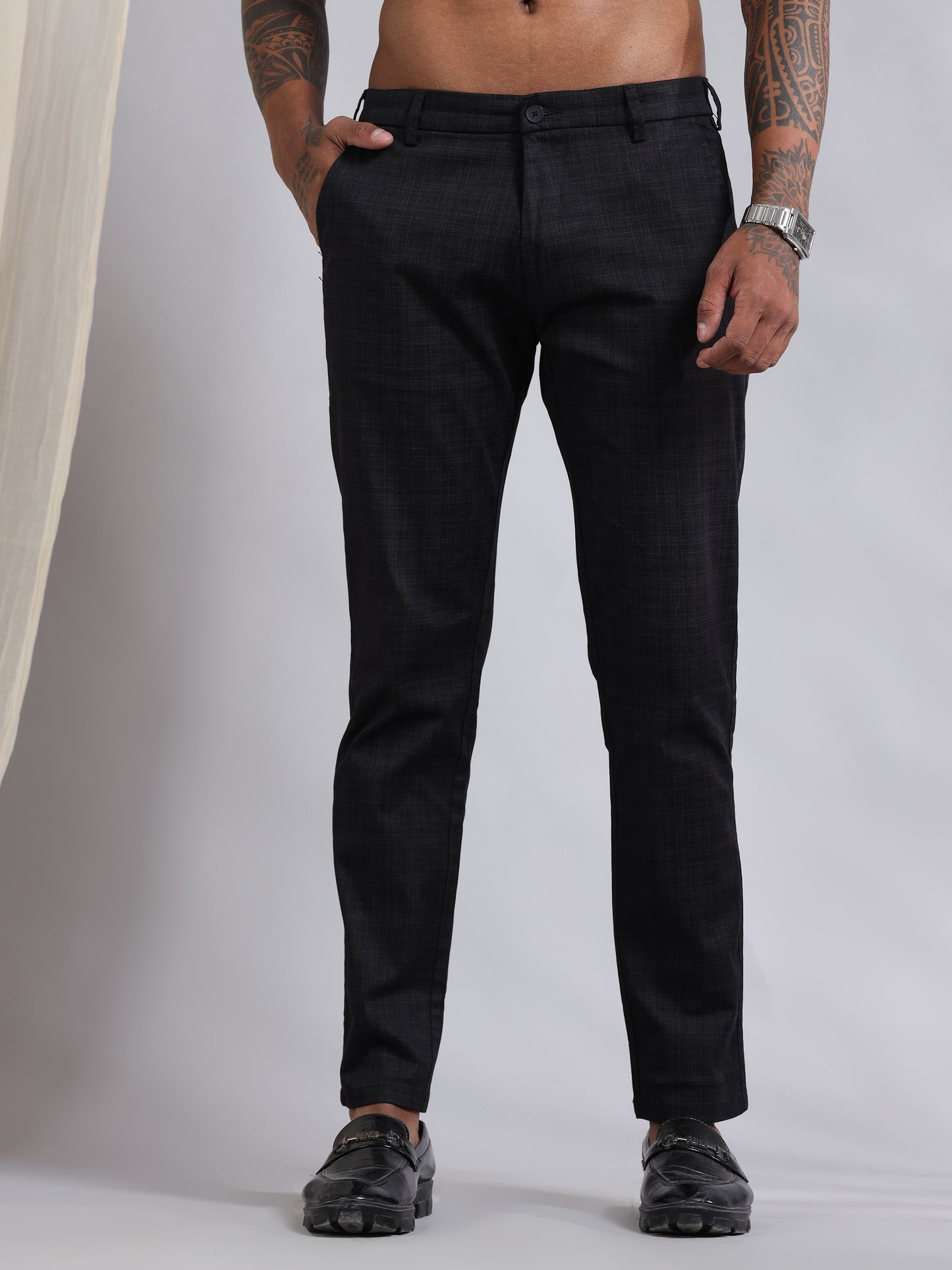Designer Detailing Charcoal Trouser