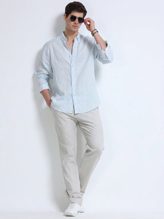 Raw Linen Pants - White