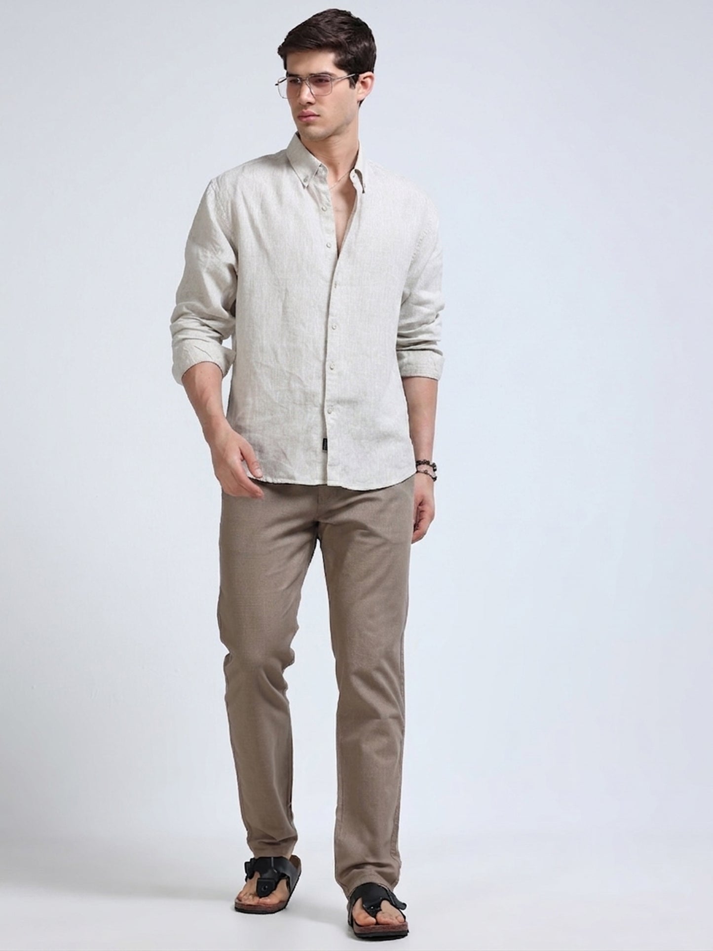 Raw Linen Pants - Taupe