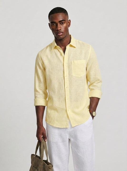 Pure Linen F/S - Lemon Yellow