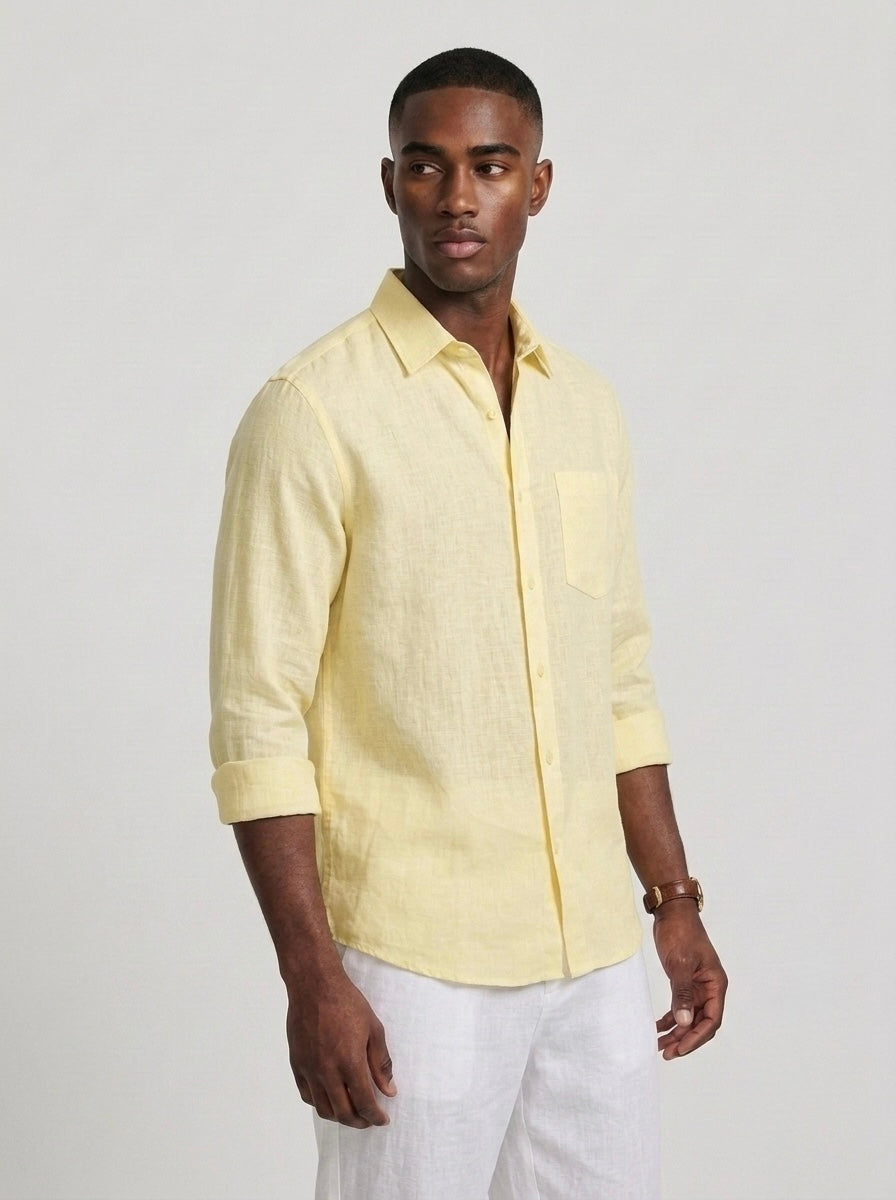 Pure Linen F/S - Lemon Yellow