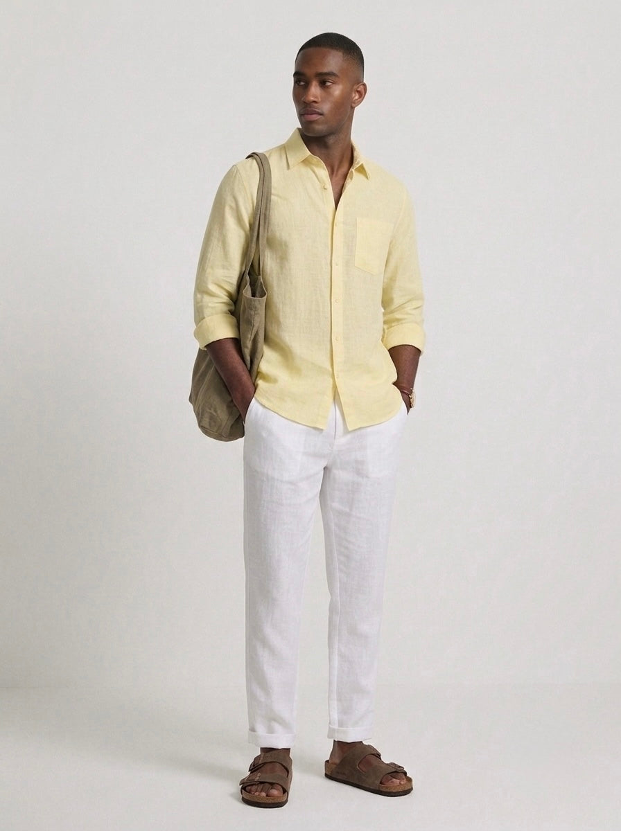 Pure Linen F/S - Lemon Yellow