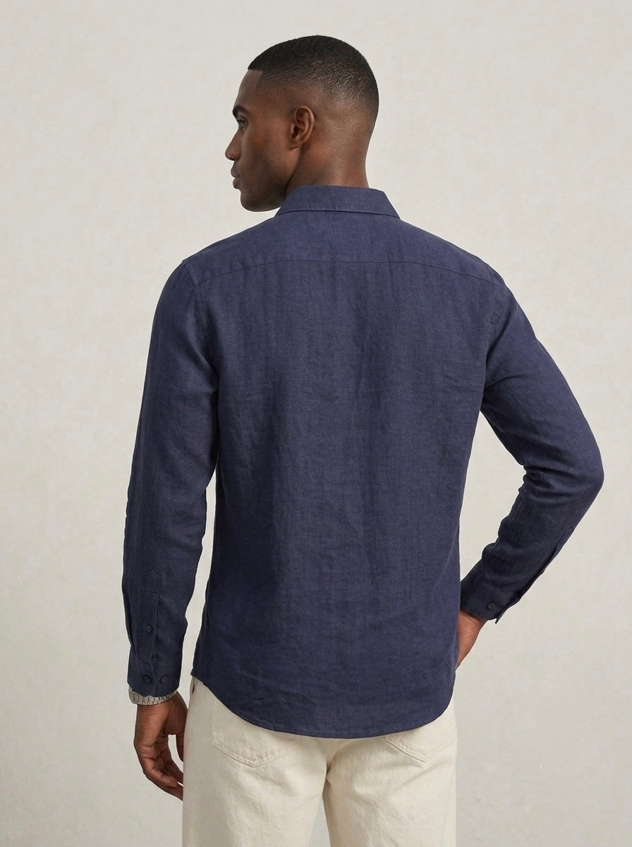 Pure Linen F/S - Navy Blue