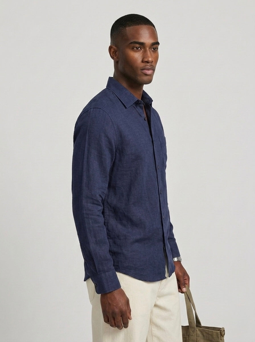 Pure Linen F/S - Navy Blue